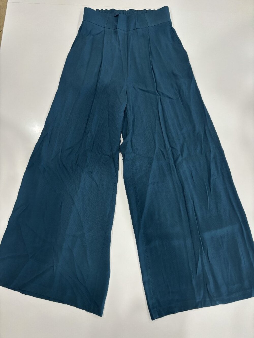 XS Free People Wide Leg Pants Flowy Airy Soft Stretch Baggy Flat Front Straight